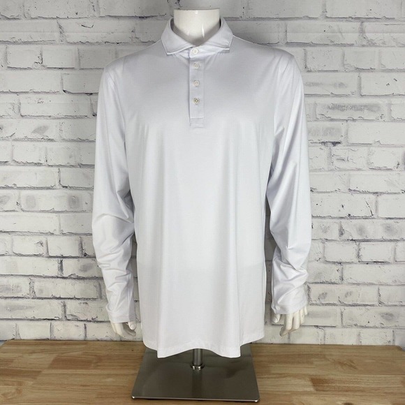 G/Fore Shirt Men's Extra Large XL‎ Polo Long Sleeve White Golf Nylon NWT